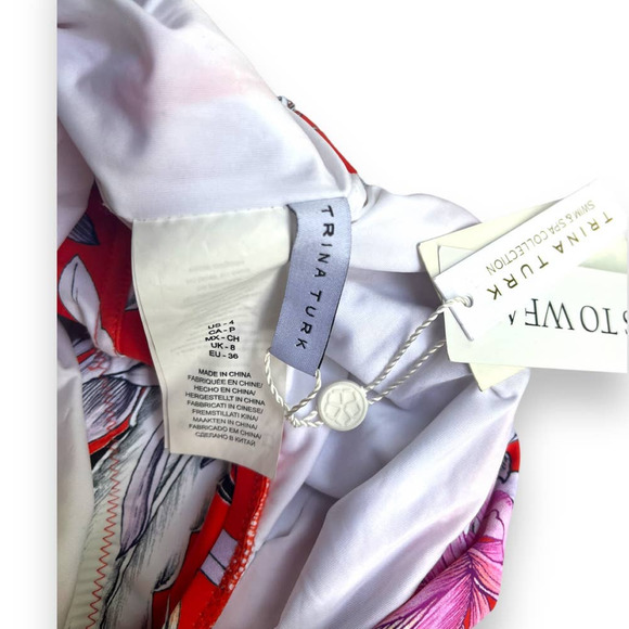 Trina Turk Shangri La Convertible Skirted High Waist Bikini Bottoms | Womens 4 - Picture 6 of 7